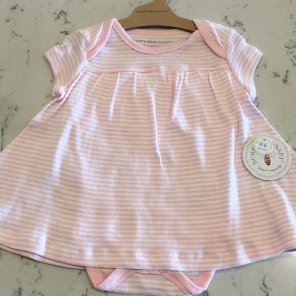 Pink onesie and striped dress onesie - Picture 2 of 5